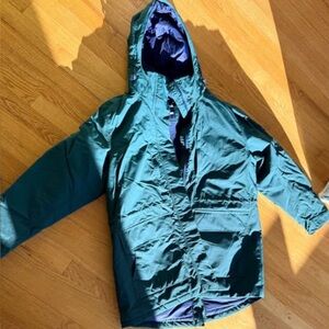 Lands End Womens Squall Waterproof Insulated Parka size Lg green